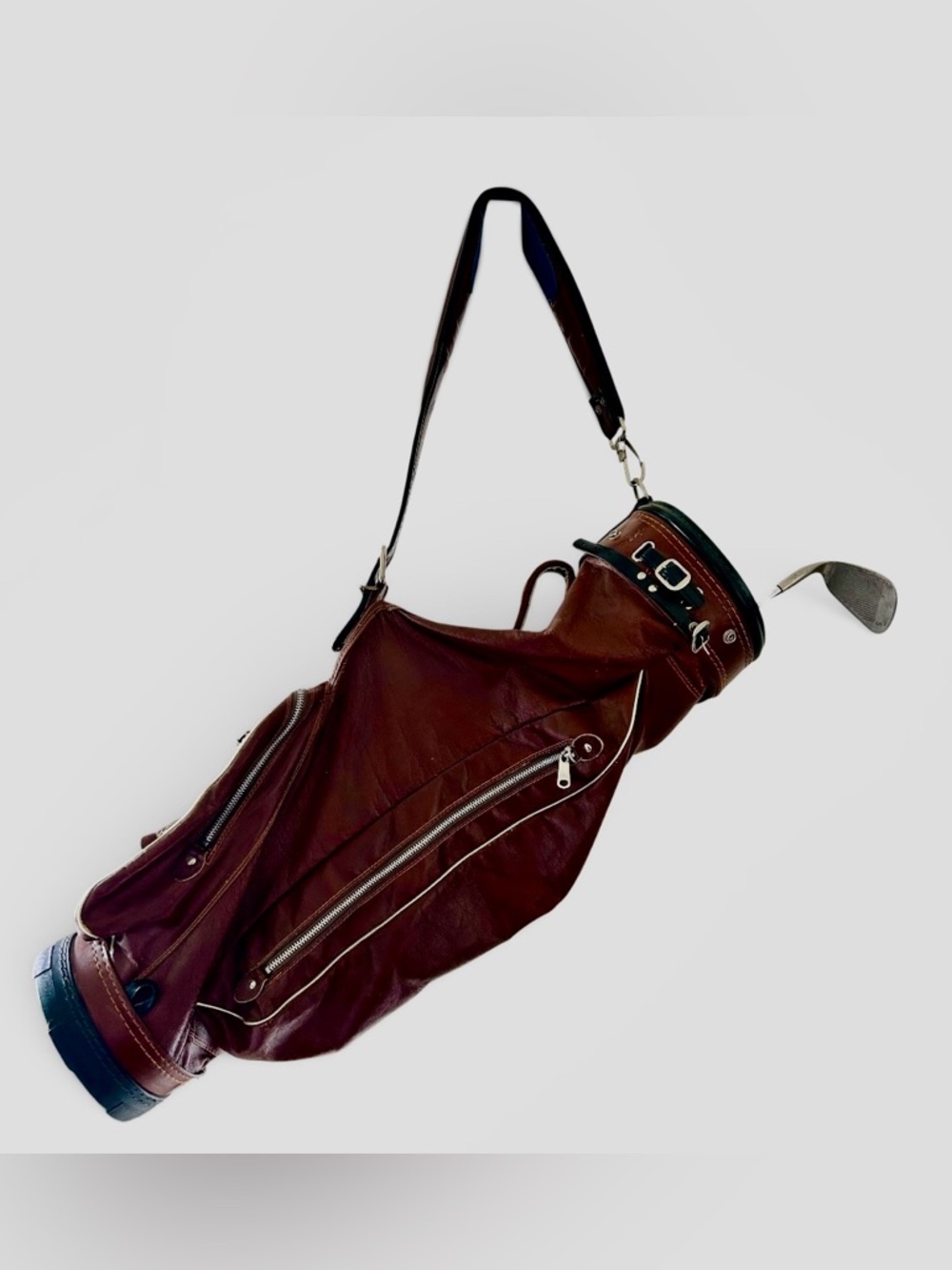 Curley-Bates Co. Vintage IV Leisure 1970s Leather Golf Carry Bag